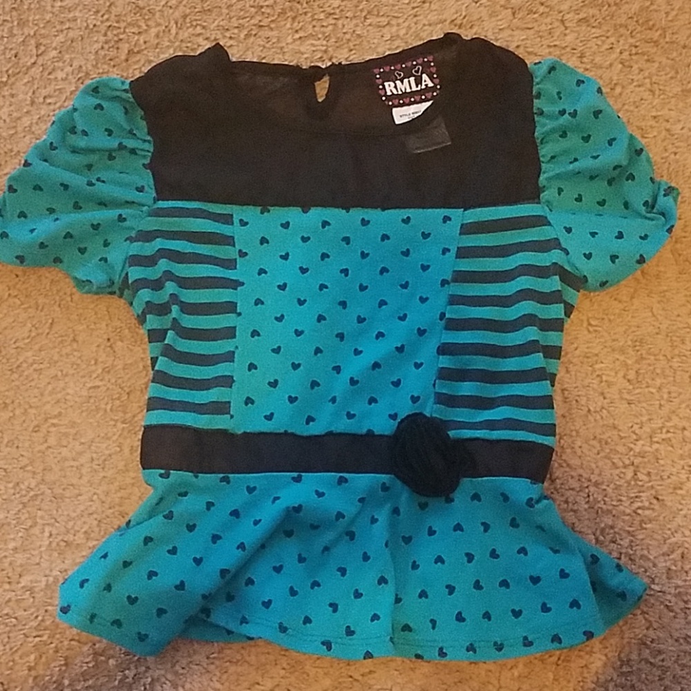 🎀RMLA🎀 TEAL PATTERNED BLOUSE